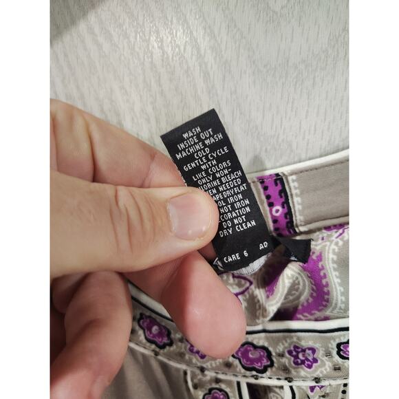 Alfani Paisley Sparkle Tunic Mini-dress XL Purple Tan NWT Boho Party Festival - Picture 9 of 11